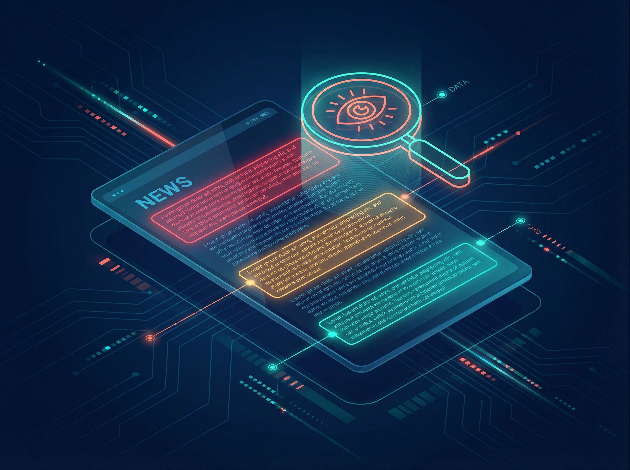 AI detecting bias patterns in news articles