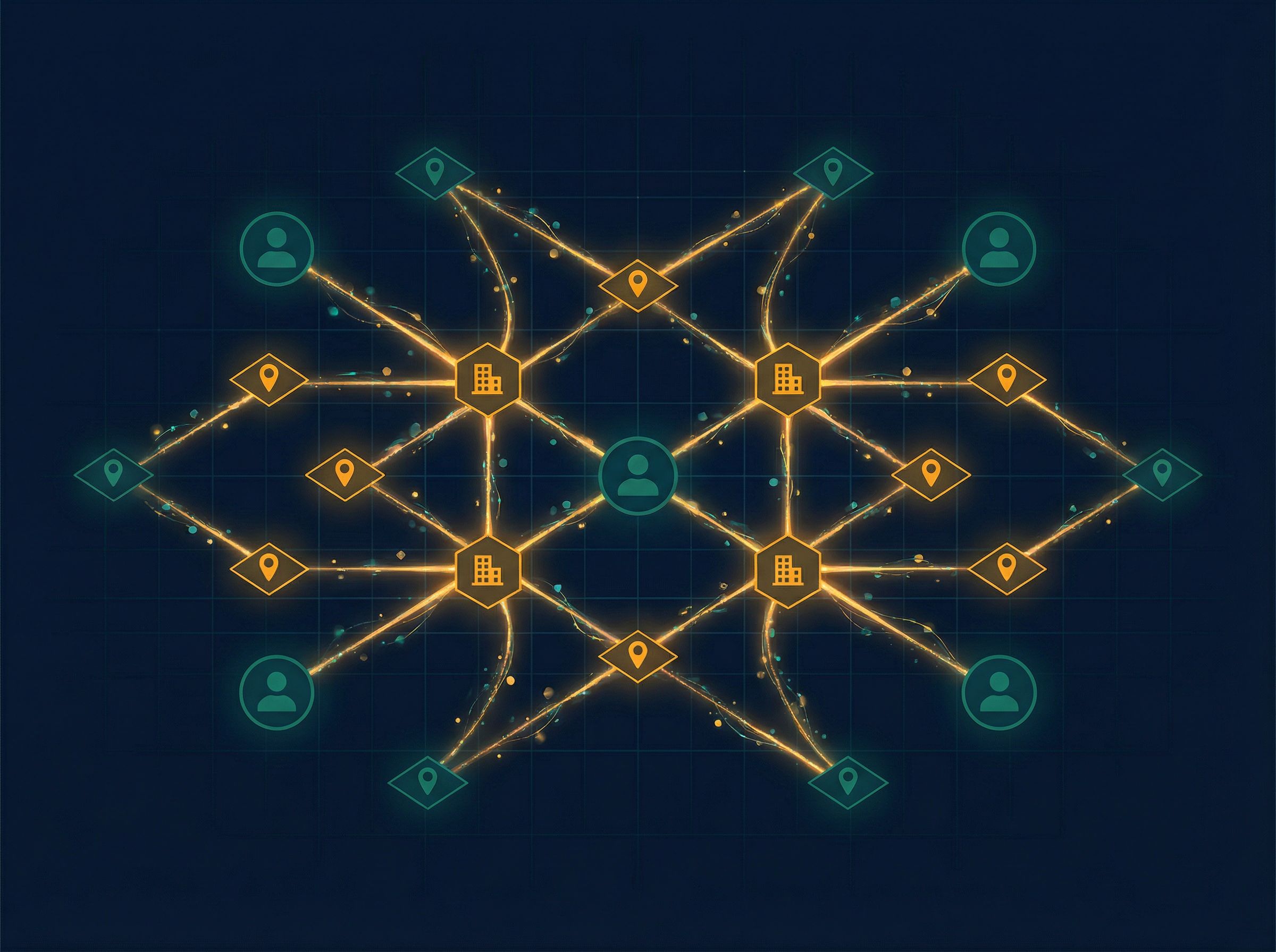 Entity relationship graph showing connections across sources